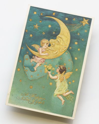 三日月と天使のポストカード（ドイツ）