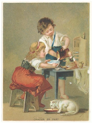 猫と子供たちのクロモカード