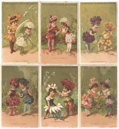 お花の子供たちのクロモカード６枚セット（フランス）