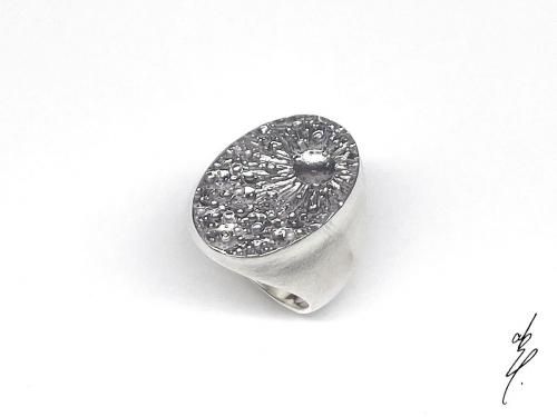 Crater Ring Signet Oval 219/abst.