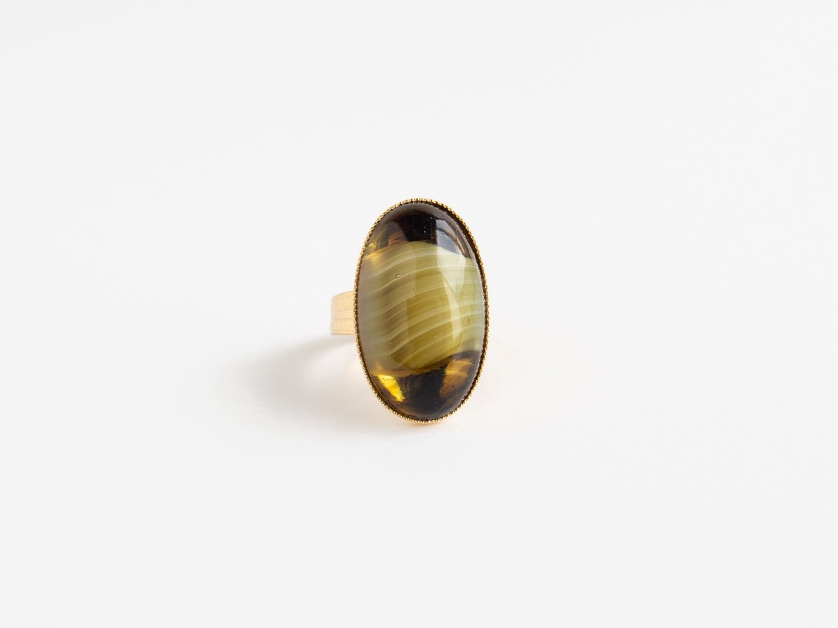 24x14 Oval Ring [khaki/swirled] - nichinichi