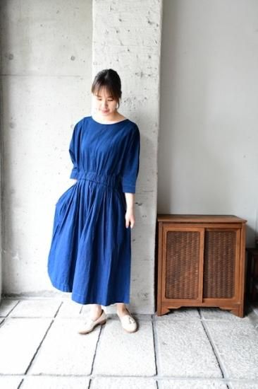 ヤンマ産業 松阪木綿xラインワンピースロング丈 Axl Op L 松阪木綿