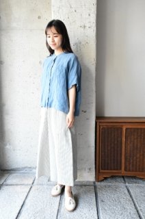 （WEBカタログ）ヤンマ産業　リネンスタンドカラーシャツ袖付き　LSC-SH-SD　YDスラブ