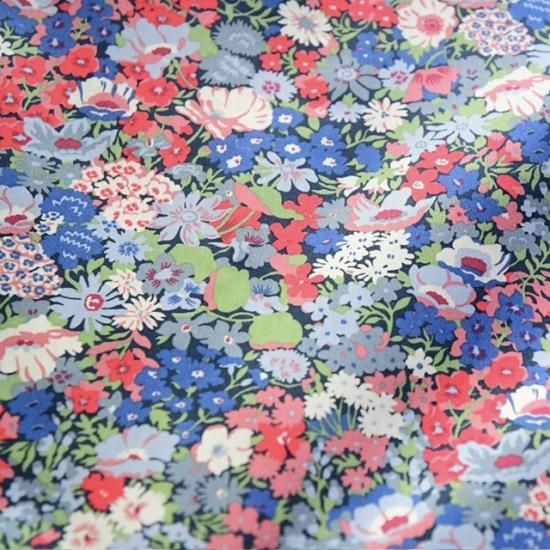 輸入リバティ　ソープ　レッド×ブルー　Liberty Tana Lawn Thorpe