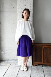 （即売）ヤンマ産業　会津木綿ライトギャザースカート　パープル　ALG-SK