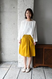 （即売）ヤンマ産業　会津木綿ライトギャザースカート　からし　ALG-SK
