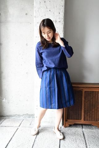 ヤンマ産業　yamma  会津木綿　スカート 会津木綿タックスカート(レギュラー丈) YAMMA ヤンマ産業 | 日々