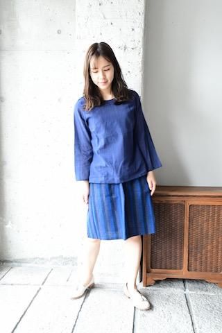 新品未使用　YAMMA　ヤンマ産業　リネン　ギャザー　フレアスカート　+10㎝丈 YAMMA(ヤンマ産業)：リネンのギャザースカート: うつわsousou