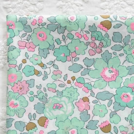輸入リバティ ベッツィ ミントネオンピンク liberty tana lawn Betsy