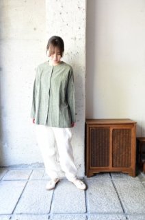 （WEBカタログ）ヤンマ産業　会津木綿丸首ボタンシャツ　ロング丈　AMK-SH-L　
