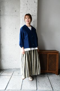 （ご予約・9月末お届け）ヤンマ産業　松阪木綿ダボ袖ジャケット　ミドル丈　濃紺　ADS-JK-M　