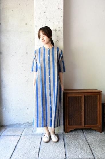 ヤンマ産業ワンピース 1613 ヤンマ産業 yamma リネン半袖ワンピース