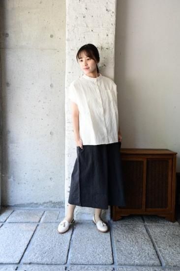 ヤンマ産業 会津木綿スタンドカラーシャツ +10cm丈 オフ白 ASC-SH-10 ヤンマ産業 会津木綿スタンドカラーシャツ +10cm丈 オフ白 ASC-SH-10