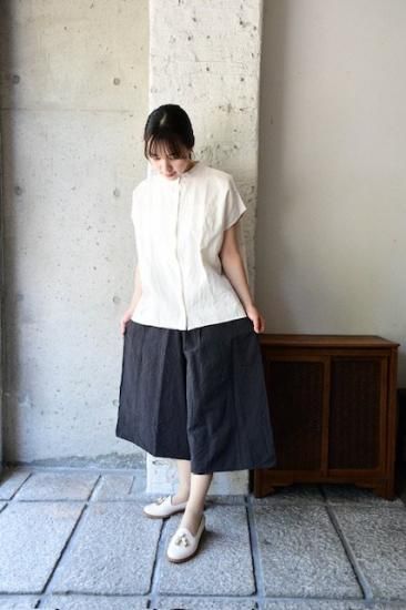 ヤンマ産業 会津木綿スタンドカラーシャツ +10cm丈 オフ白 ASC-SH-10 ヤンマ産業 会津木綿スタンドカラーシャツ +10cm丈 オフ白 ASC-SH-10