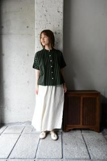 【未使用美品】ヤンマ産業　YAMMA リネン　ノーカラービッグシャツ　ベージュ系 169270062.jpg?cmsp_timestamp=