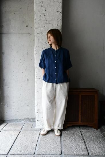 ヤンマ産業 松阪木綿スタンドカラーシャツ袖付き＋5cm丈 25番 ASC-SH-SD-5