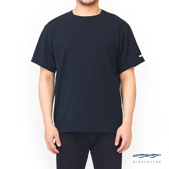 Biwacotton ビワコットン ビワコットンクルーネックポケットtシャツ 世界一ラクなコットン高島ちぢみ メール便円 グッぼる ボルダリングcafe クライミング通販