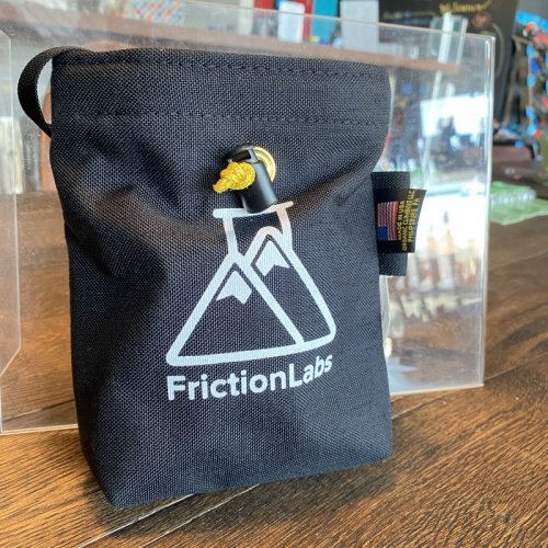 FRICTIONLABS(フリクションラボ) Organic Chalk Bag Black(オーガニックチョークバッグ ブラック) ※ブランドロゴが眩しい純正品 ※メール便88円