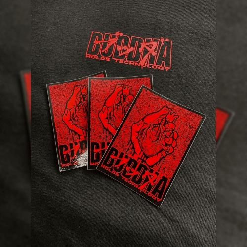 BUDDHA HOLDS(ブッダホールド) CrimsonHand TEE(クリムゾンハンドティー) ※初版限定ステッカー付き ※丈夫な着心地 ※グラフィックデザイン ※メール便対応