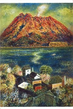 椿貞雄、「鋸山から見た房総半島」、希少な画集より、新品高級額