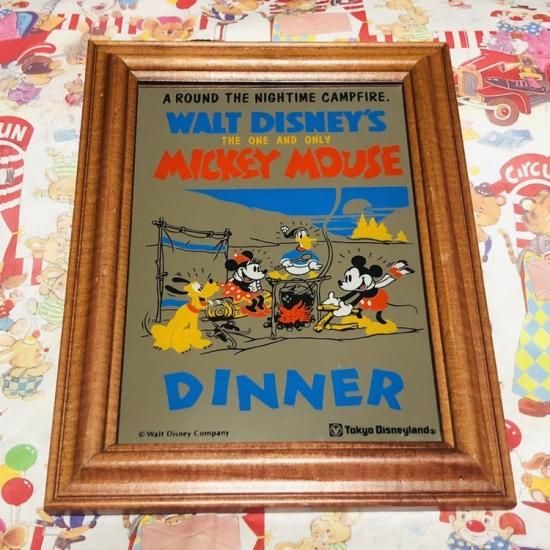 90 S Tokyo Disneyland Mini Pub Mirror Dinner 東京ディズニーランド ミニ パブミラー Toyshop8 アメリカ雑貨 通販 豊橋市