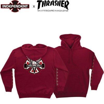 <img class='new_mark_img1' src='https://img.shop-pro.jp/img/new/icons14.gif' style='border:none;display:inline;margin:0px;padding:0px;width:auto;' />INDEPENDENT x THRASHER PENTAGRAM CROSS PULLOVER HOODED SWEAT INDY ǥڥǥ å㡼աɥå ѡ 