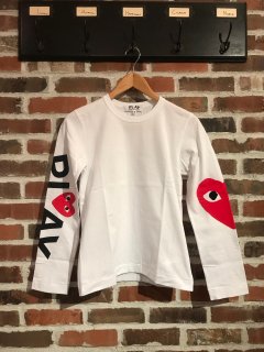 【PLAY COMME des GARCONS】T257 袖1ハートロングスリーブカットソー (レディース)