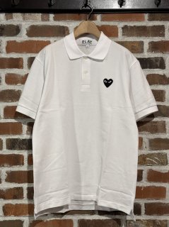 【PLAY COMME des GARCONS】T066 綿鹿の子ポロ(黒エンブレム)