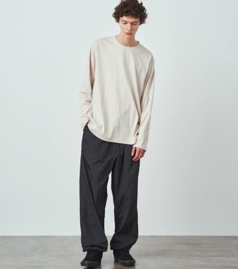 【ATON】NUBACK COTTON OVERSIZED L/S T-SHIRT - DOGDAYS / UNDERPASS STORE