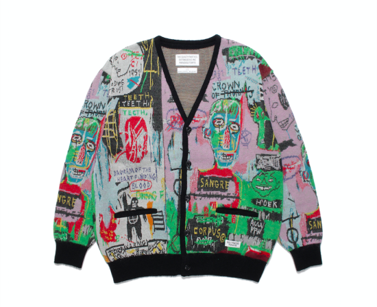 WACKO MARIA】JEAN-MICHEL BASQUIAT / MOHAIR KNIT JACQUARD CARDIGAN ...