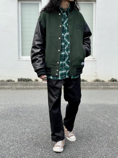 WACKO MARIA】LEATHER VARSITY JACKET (TYPE-2) - DOGDAYS / UNDERPASS