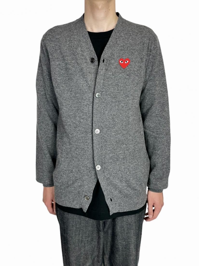 PLAY COMME des GARCONS】N008 カーディガン赤エンブレム