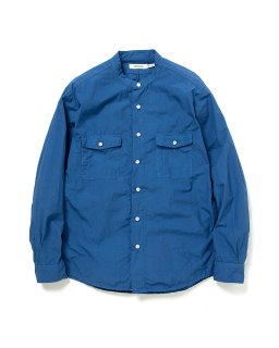 nonnativeWORKER STAND COLLAR SHIRT COTTON TYPEWRITER OVERDYED