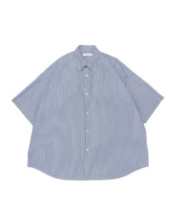 GraphpaperBroad Stripe S/S Oversized Regular Collar Shirt