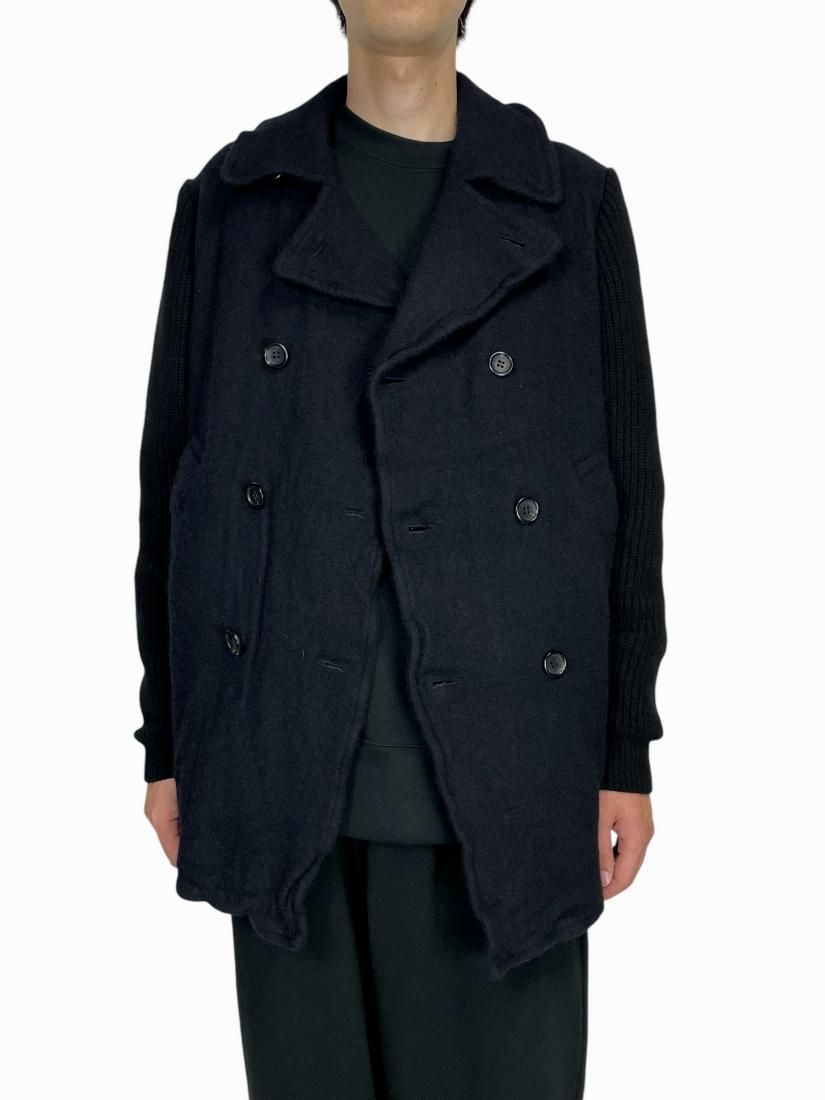 COMME des GARÇONS 黒 Pコート Sサイズ　茎わかめさん着用 COMME des GARÇONS 黒 Pコート Sサイズ茎わかめさん着用
