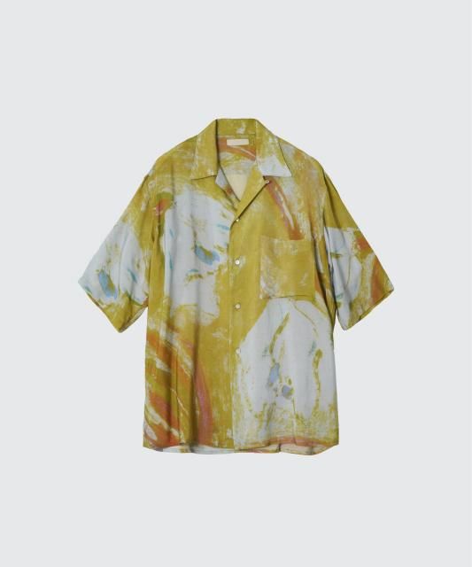 YOKEFLOWER PRINTED OPEN COLLAR SHIRT