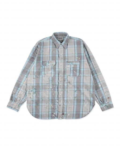 <img class='new_mark_img1' src='https://img.shop-pro.jp/img/new/icons8.gif' style='border:none;display:inline;margin:0px;padding:0px;width:auto;' />BOW WOWPAINTER'S PAINT STAINED FLANNEL SHIRT