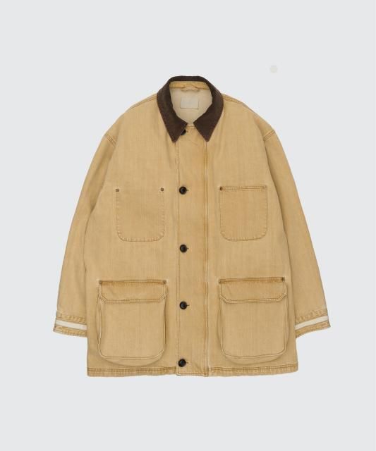 YOKEVINTAGED DENIM COVERALL HALF COAT
