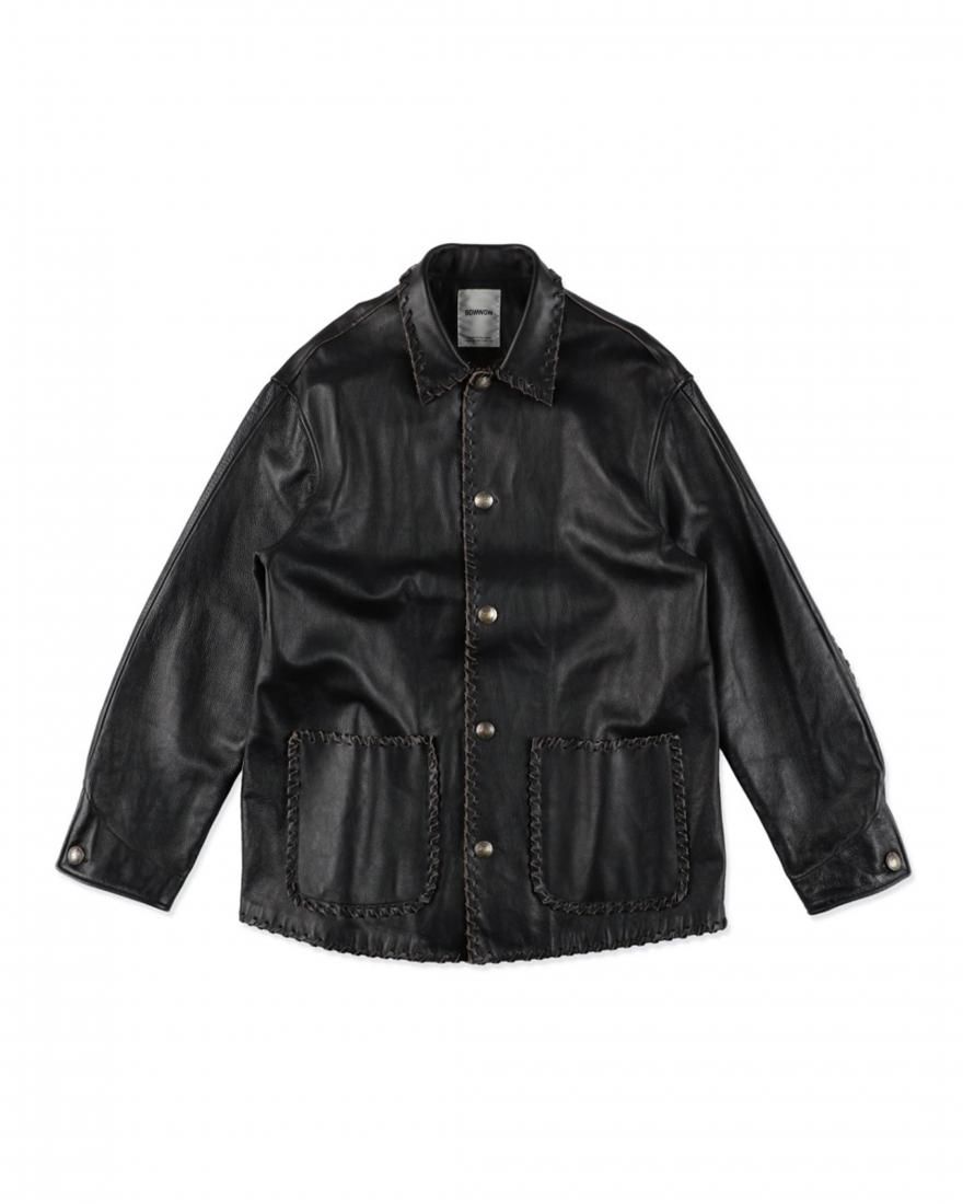 ジャケット・アウター BOWWOW leatherwovenchorecoat BOW WOW】 11/4(Sat) Release LEATHER WOVEN CHORE COAT ¥118,800-tax