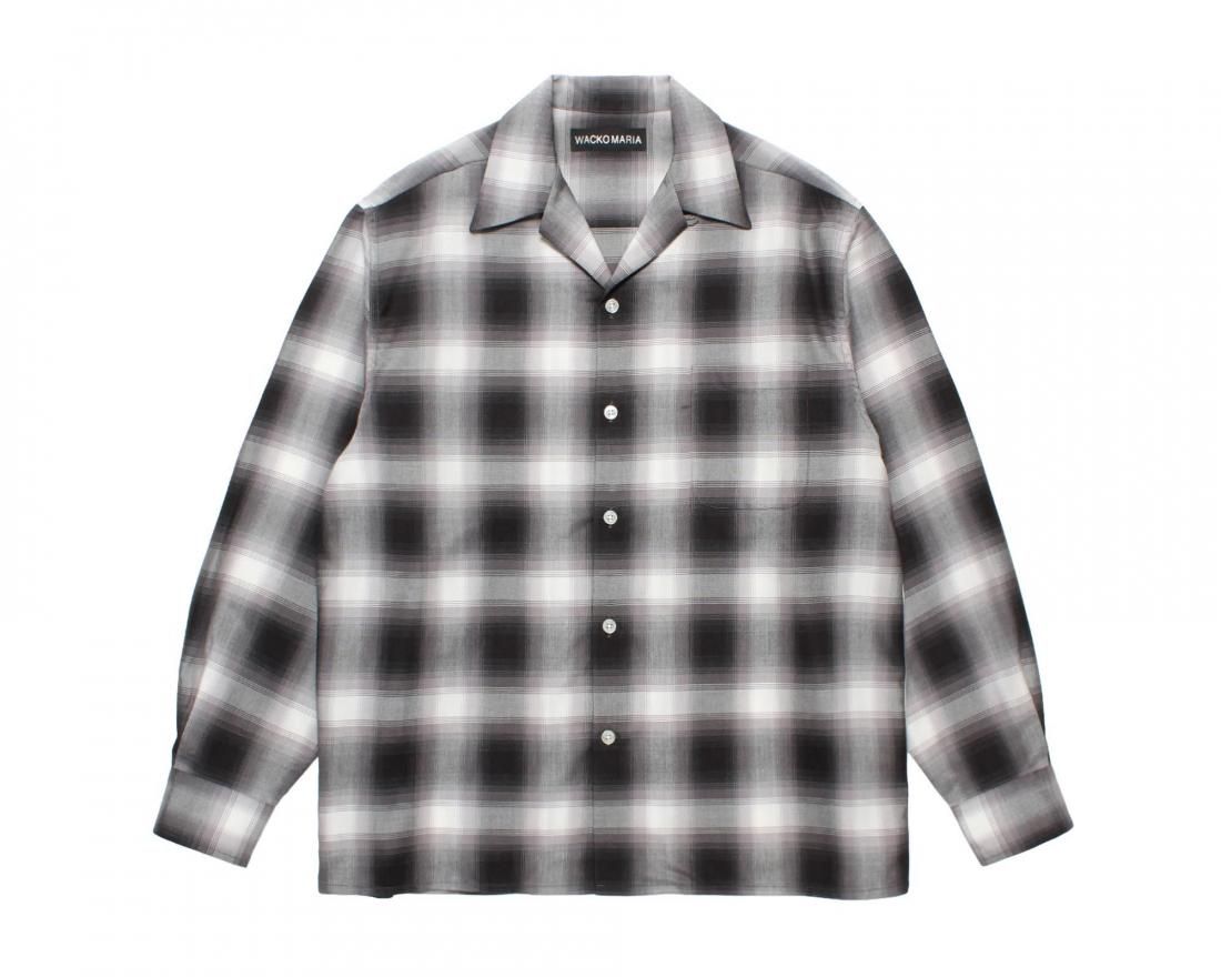 WACKO MARIA】OMBRE CHECK OPEN COLLAR SHIRT L/S (TYPE-2