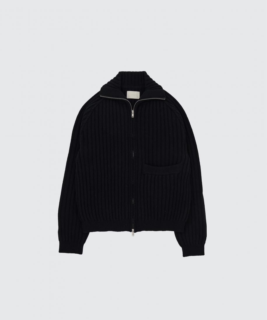 YOKE 2022AW High Neck Rib Knit YOKE 3/4 FRONT ZIP HIGHNECK RIB SWEATER