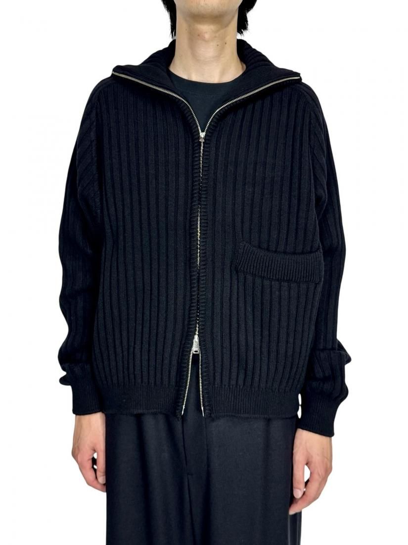 YOKE 2022AW High Neck Rib Knit YOKE / 3/4 FRONT ZIP HIGHNECK RIB