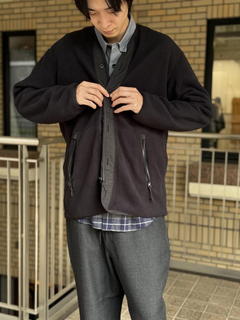 COMME des GARCONS HOMME エステル カーディガン エステル裏毛 × バックサテン 切替カーディガン（カーディガン