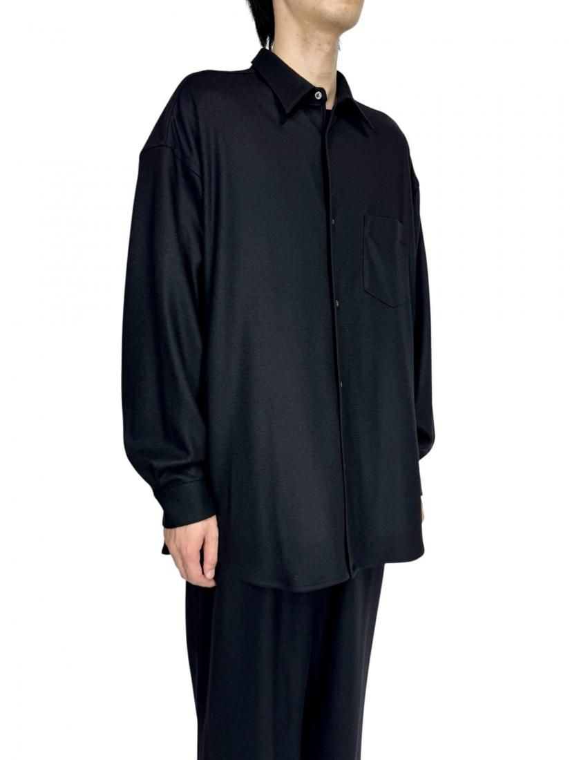 Graphpaper】Wool Smooth Flannel Oversized Regular Collar Shirt