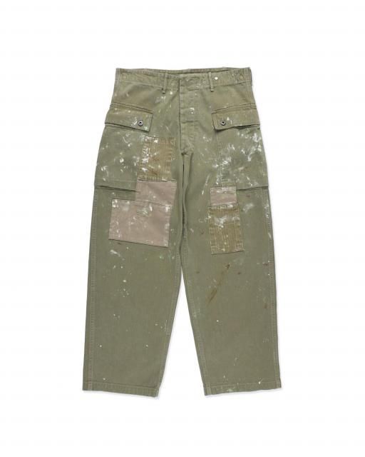 <img class='new_mark_img1' src='https://img.shop-pro.jp/img/new/icons8.gif' style='border:none;display:inline;margin:0px;padding:0px;width:auto;' />BOW WOWPAINT STAINED USMC P-44 HBT TROUSERS