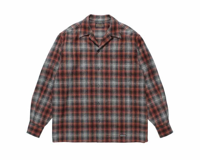 <img class='new_mark_img1' src='https://img.shop-pro.jp/img/new/icons8.gif' style='border:none;display:inline;margin:0px;padding:0px;width:auto;' />WACKO MARIAPENDLETON / WOOL OMBRE CHECK OPEN COLLAR SHIRT