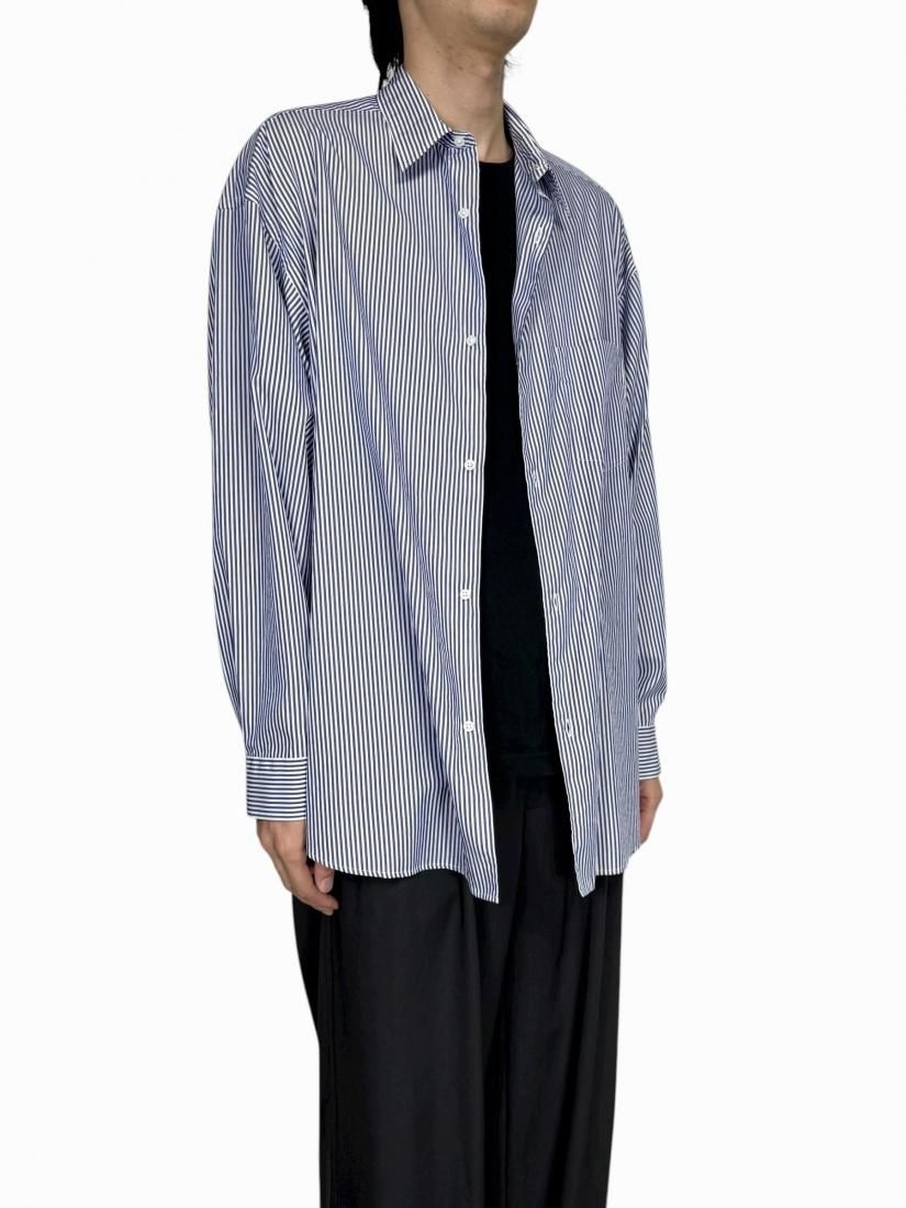Graphpaper】Broad Stripe L/S Oversized Regular Collar Shirt