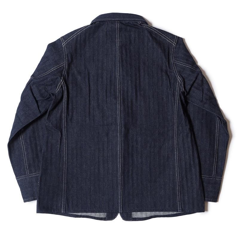 Lot 2165 INDIGO HERRINGBONE COVERALL WITH CHINSTRAP