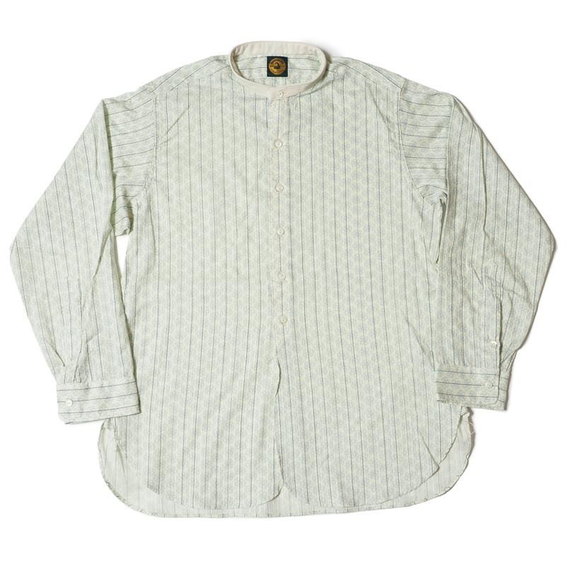 ウエアハウス ジョングラッコー 長袖 フラワー ストライプ シャツ ホワイト John Gluckow / Lot JG-23S The Hudson Shirt with Dot Floral