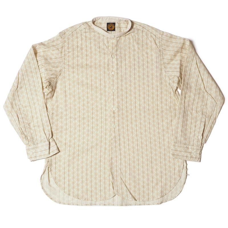 ウエアハウス ジョングラッコー 長袖 フラワー ストライプ シャツ ホワイト WAREHOUSE ジョングラッコー JG-23S The Hudson Shirt with Dot